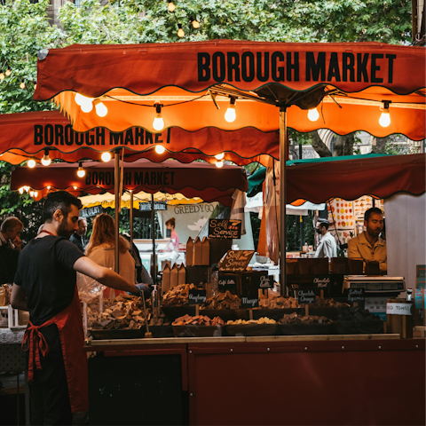 Explore the lively stalls of Borough Market, just five minutes away