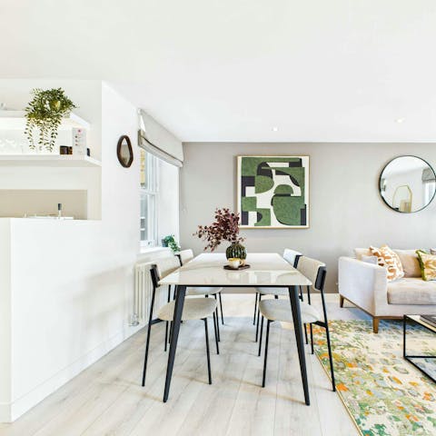 Enjoy relaxed meals at home in the open-plan living space