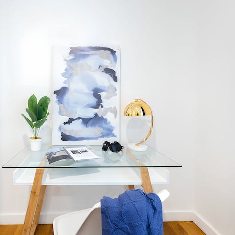 Fire off emails from the bedroom's desk space