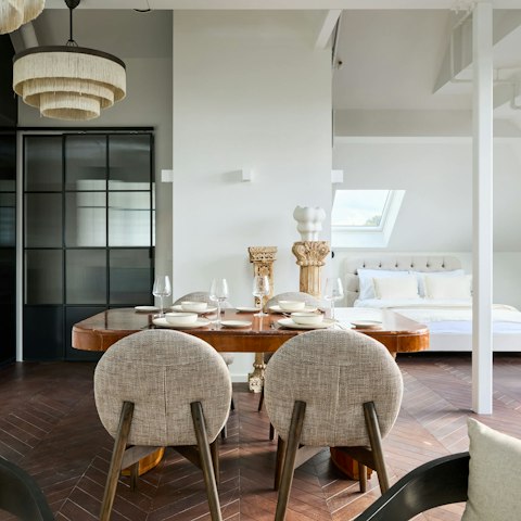 Share a meal around the dining table