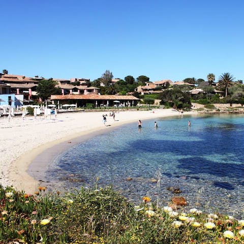 Enjoy a beach day with three sandy beaches just a stroll away