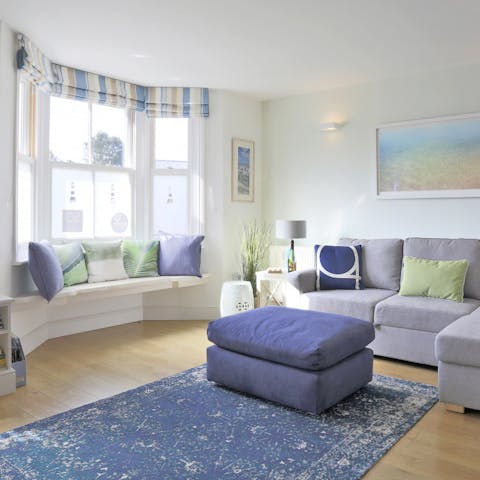 Curl up in the bay window with a good book and a glass of wine