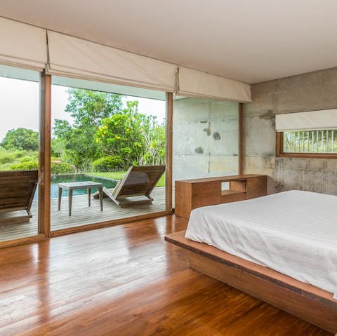 Wake up to your luscious garden view, hopping onto the patio to feel the morning sun on your face
