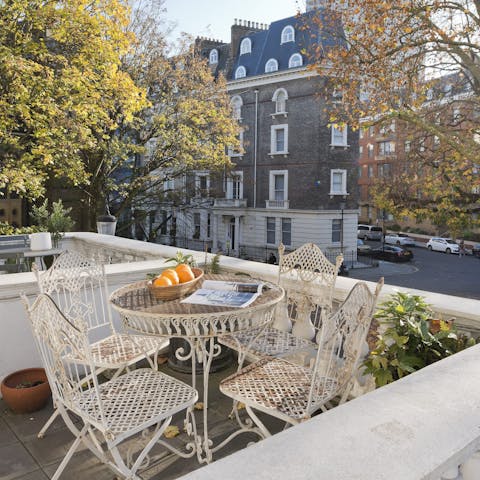 Enjoy your morning coffee while watching the world go by from the private balcony terrace