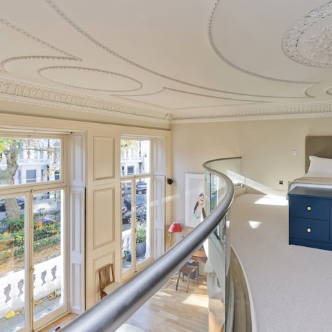 Take in the Kensington street views from the mezzanine