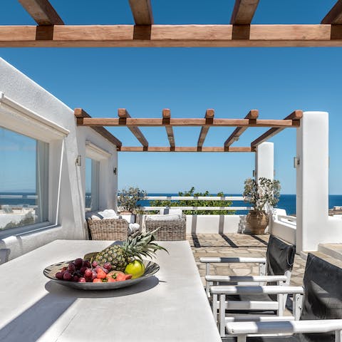 Look forward to dining alfresco under the pergola