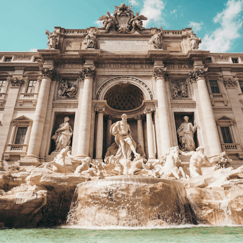 Begin your Roman holiday with a stroll to the Trevi Fountain