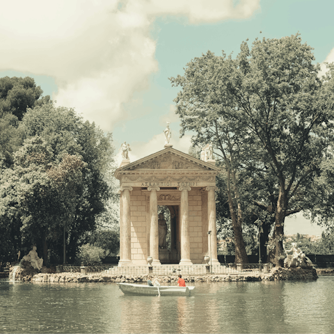 Spend an afternoon exploring nearby Villa Borghese