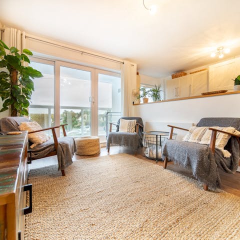 Chill out in the cosy living room after a day at the beach