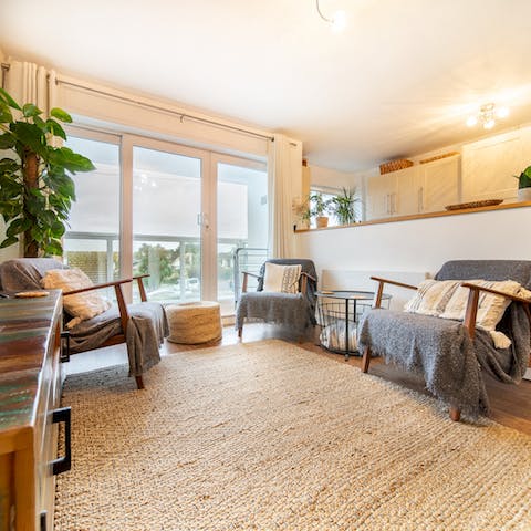 Chill out in the cosy living room after a day at the beach