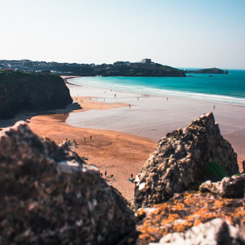 Stroll across Porth beach