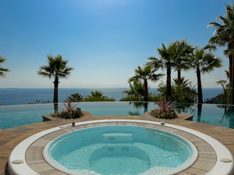 Gaze across the Mediterranean from the hot tub