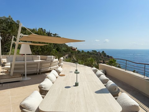 Host long alfresco lunches overlooking the Mediterranean