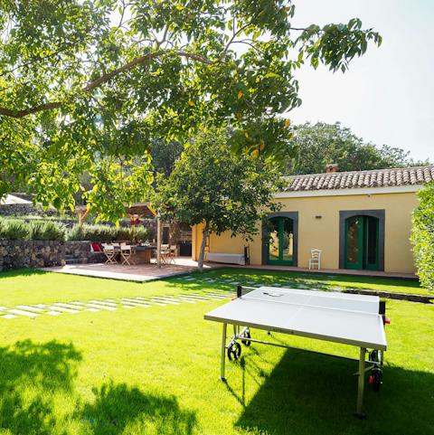 Challenge your guests to a game of table tennis