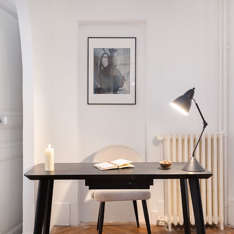 Catch up with work in the dedicated office area