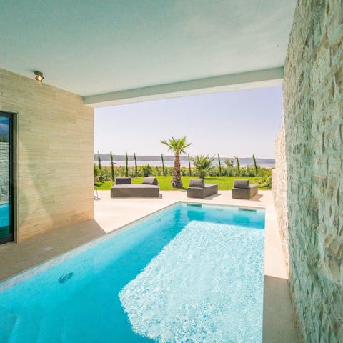 Cool off from the Croatian sun in the private pool