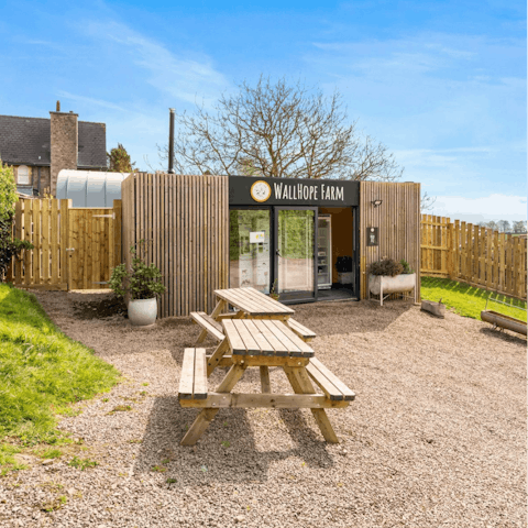 Savour the farm-fresh treats on-site, just a short amble away