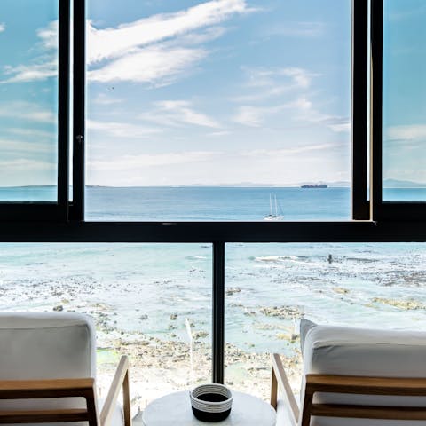 Enjoy the vistas over Mouille Point Beach and the sparkling ocean beyond