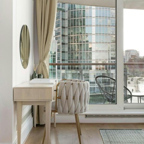 Get some work done at the desk, perfect for digital nomads