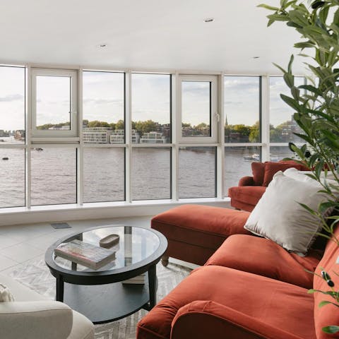 Take in the scenery from the cushy sofa