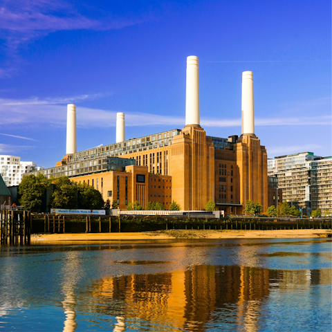 Walk twenty minutes to Battersea Power Station's shops and eateries