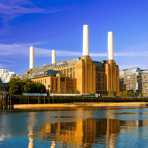 Walk twenty minutes to Battersea Power Station's shops and eateries