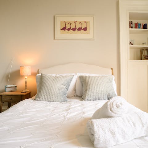 Retire to your restful bedroom after a jam-packed day on the town