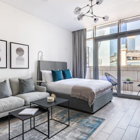 Wake up well-rested in the comfy bed and welcome another day in this vibrant city