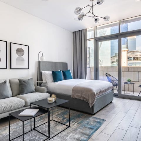 Wake up well-rested in the comfy bed and welcome another day in this vibrant city