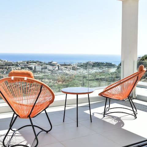 Sip your morning coffee out on the balcony while you enjoy views out to the sea