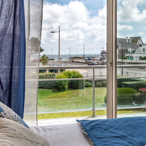 Wake up to calming sea views