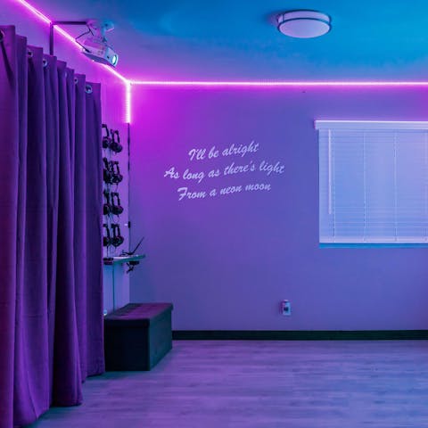 Dance to your heart's content with the silent disco in the entertainment room
