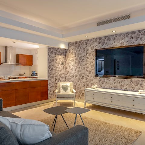 Feel like you're at your own private cinema in the cosy basement