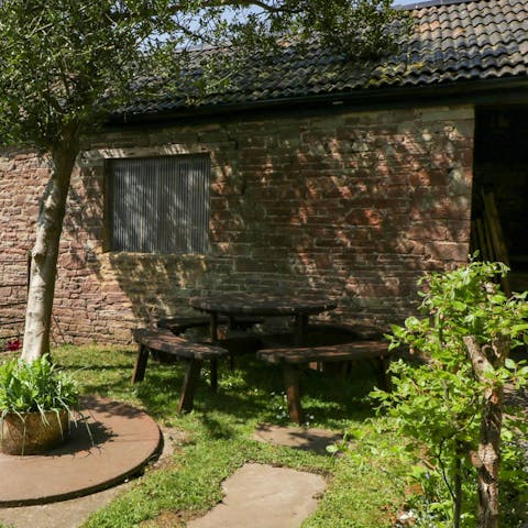 Enjoy a moment of peace at the garden table