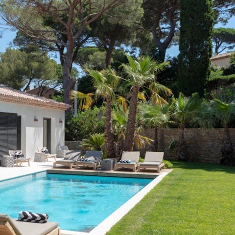 Take a dip in the pool or while away the day lounging in the sun