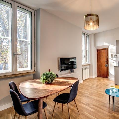 Soak up the riverside views over a lazy breakfast here
