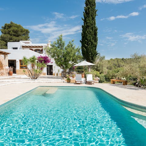 Take a morning dip in the mineral water pool