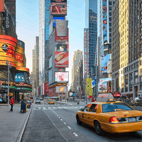 Stay just a short walk from vibrant Times Square