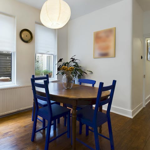 Dine or entertain around the quaint round table