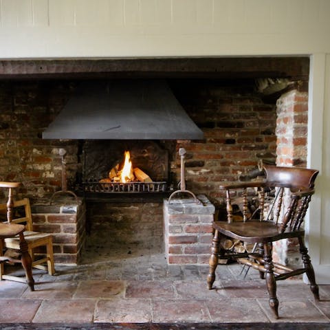 Warm up by one of the old fireplaces