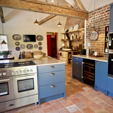 Get creative in the rustic gourmet kitchen