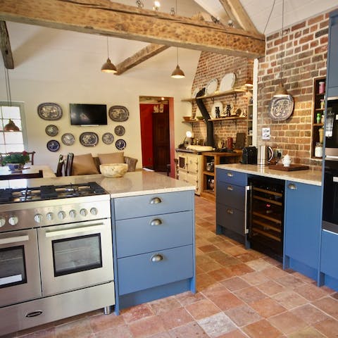 Get creative in the rustic gourmet kitchen