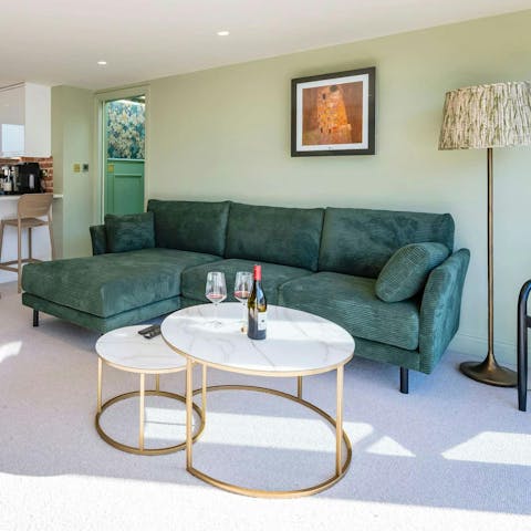 Relax on the sofa after a busy day exploring the capital