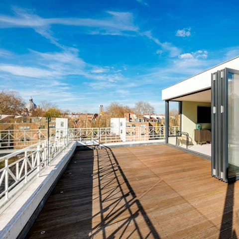 Sip a cup of tea on the private terrace