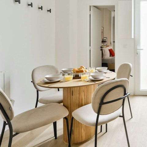 Gather for authentic breakfasts of coffee and croissants