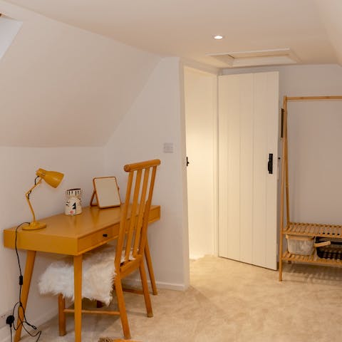 Catch up on some work or spend some time journalling at the cosy desk