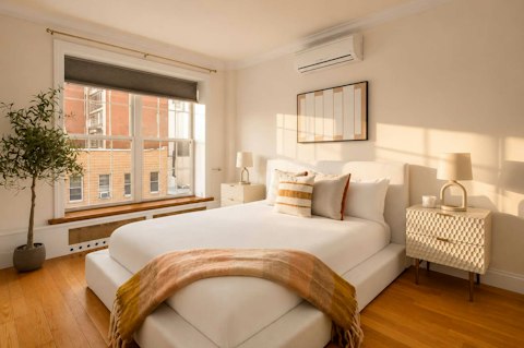 Wake to morning light in the bedroom