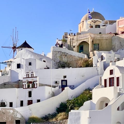 Visit the shops, restaurants, and bars of Mykonos island