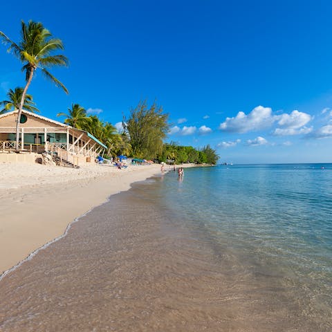 Explore the white sandy shores of Mullins Beach