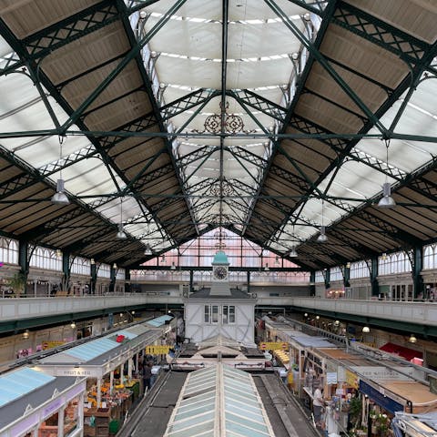 Pick up some local produce at Cardiff Market, a short walk away